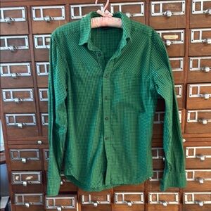 Black Diamond Green Checkered Men's Shirt Size Small